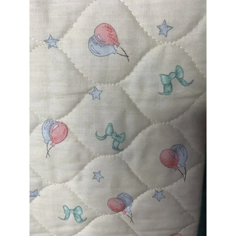 Vintage Crib Baby Quilt Teddy Bear Reading To Stuffed Animal Friends 33
